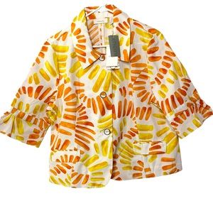 Chico’s Flower Power Button Front Jacket